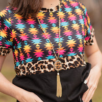 Load image into Gallery viewer, 72778 - Animal Print Beaded Tassel Necklace - Leopard
