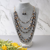 Load image into Gallery viewer, 72796 - Layered Crystal Beaded Necklace - Black
