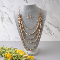 Load image into Gallery viewer, 72796 - Layered Crystal Beaded Necklace - Brown
