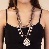 Load image into Gallery viewer, 72839 - Squash Blossom Necklace - Ivory &amp; Copper
