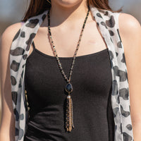 Load image into Gallery viewer, 72867 - Beaded Tassel Necklace - Black
