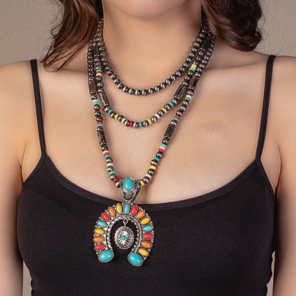 72891 - Squash Blossom Necklace - Multi