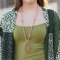 Load image into Gallery viewer, 72898 - Natural Stone Necklace - Gold
