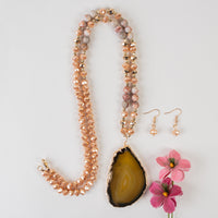 Load image into Gallery viewer, 72898 - Natural Stone Necklace - Gold
