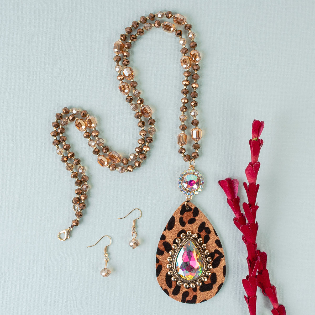 72899 - Animal Print Necklace Necklace - Leopard