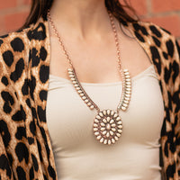 Load image into Gallery viewer, 72901 - Squash Blossom Pendant Necklace - Ivory &amp; Copper

