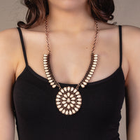 Load image into Gallery viewer, 72901 - Squash Blossom Pendant Necklace - Ivory &amp; Copper

