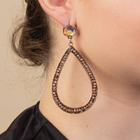 Load image into Gallery viewer, 734002 - Crystal Studded Hoop Earrings - Rose Gold
