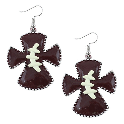 73407 - Football Cross Pendant Earrings