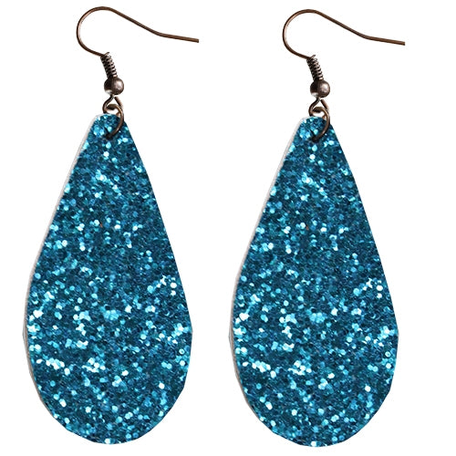 73459 - Glitter Tear Drop Earrings - Fashion Jewelry Wholesale