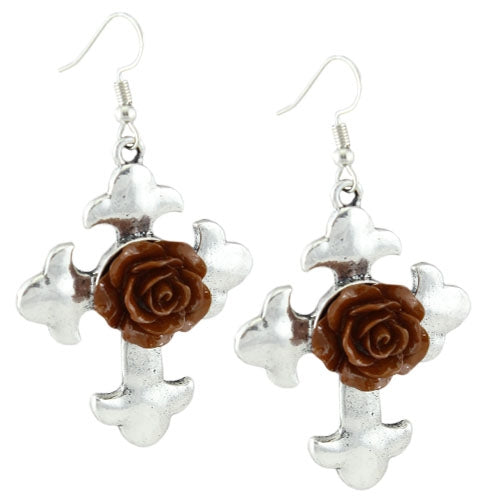 73471 - Rose Cross Earrings