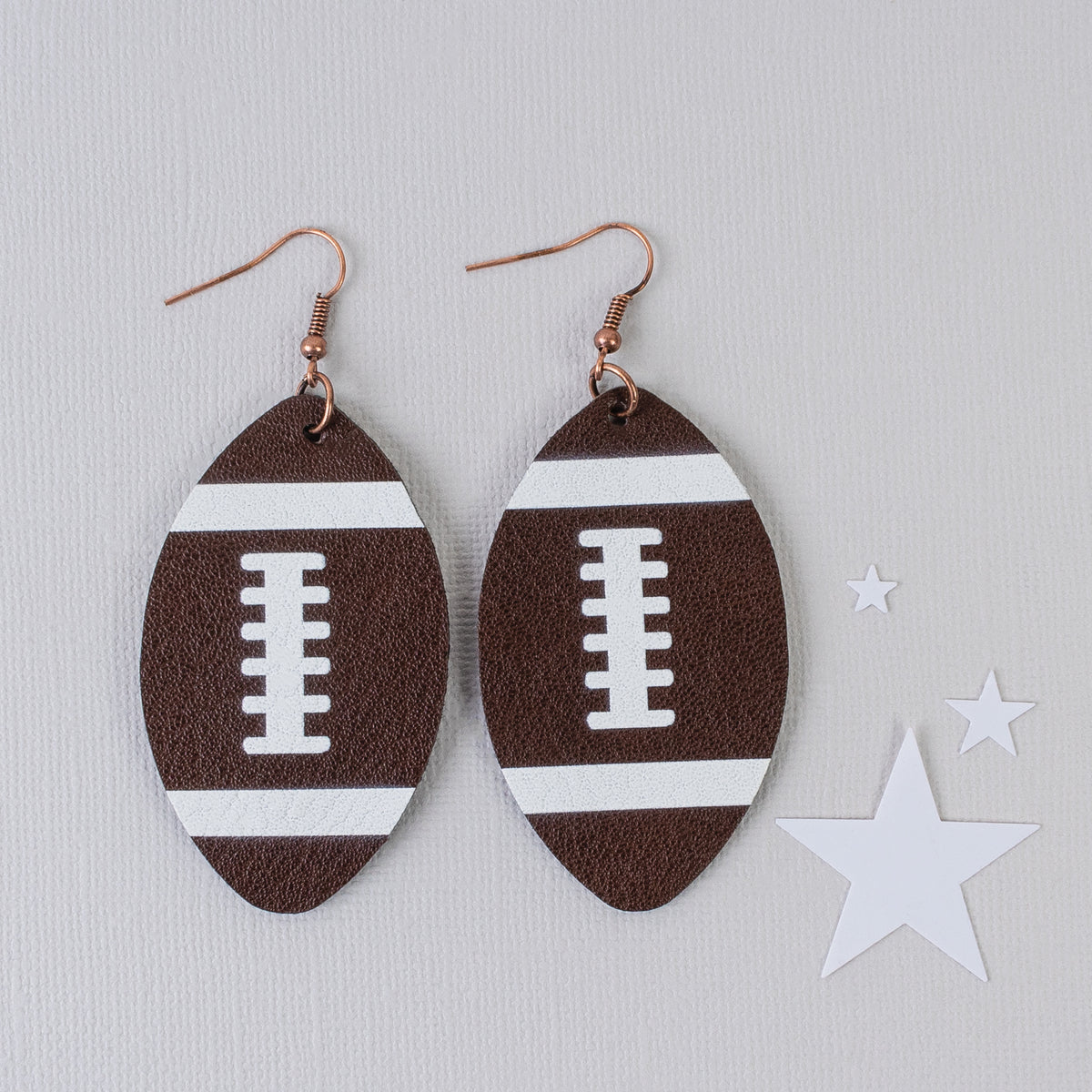 73482 - Football Earrings - Brown - Fashion Jewelry Wholesale