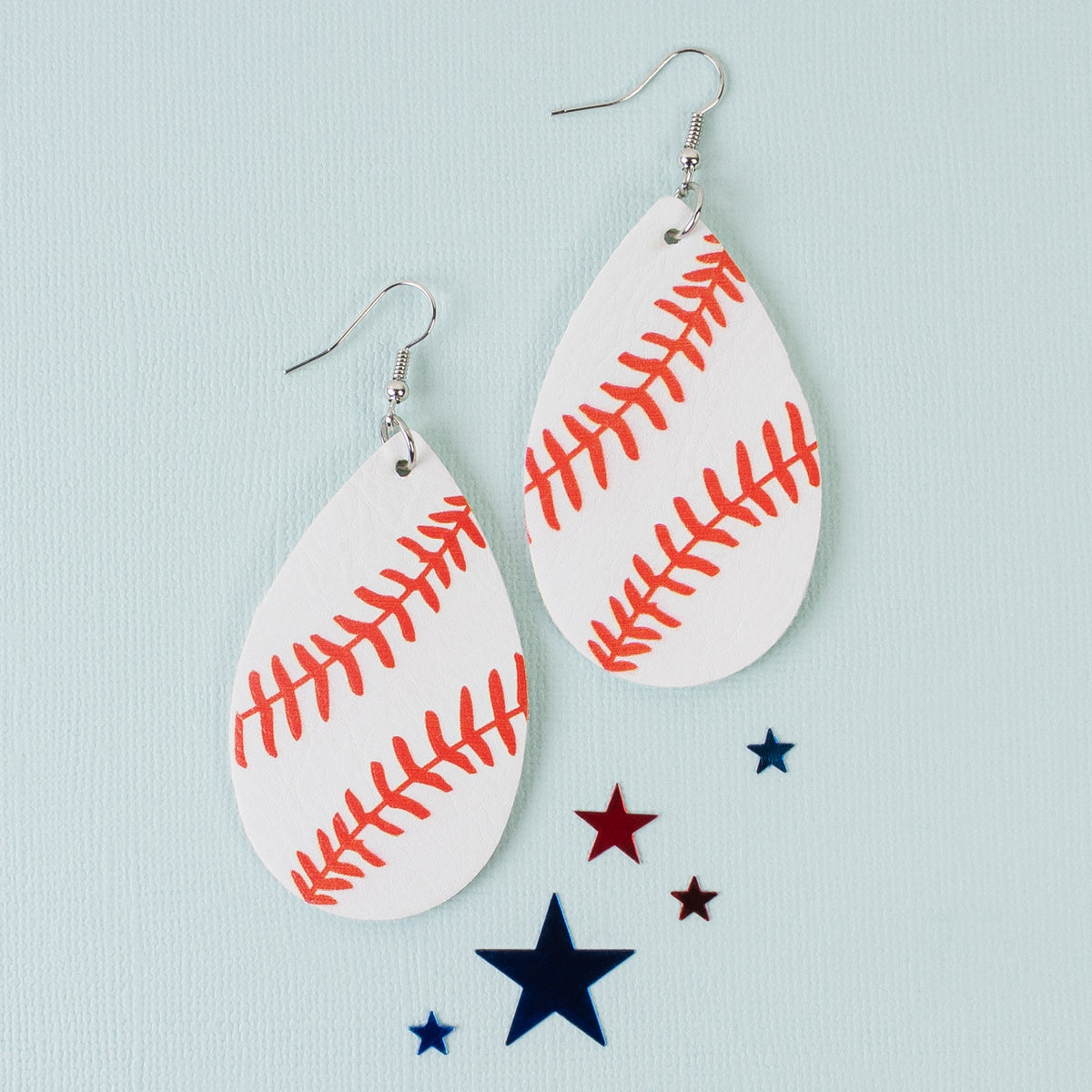 73550 - Baseball Earrings - White