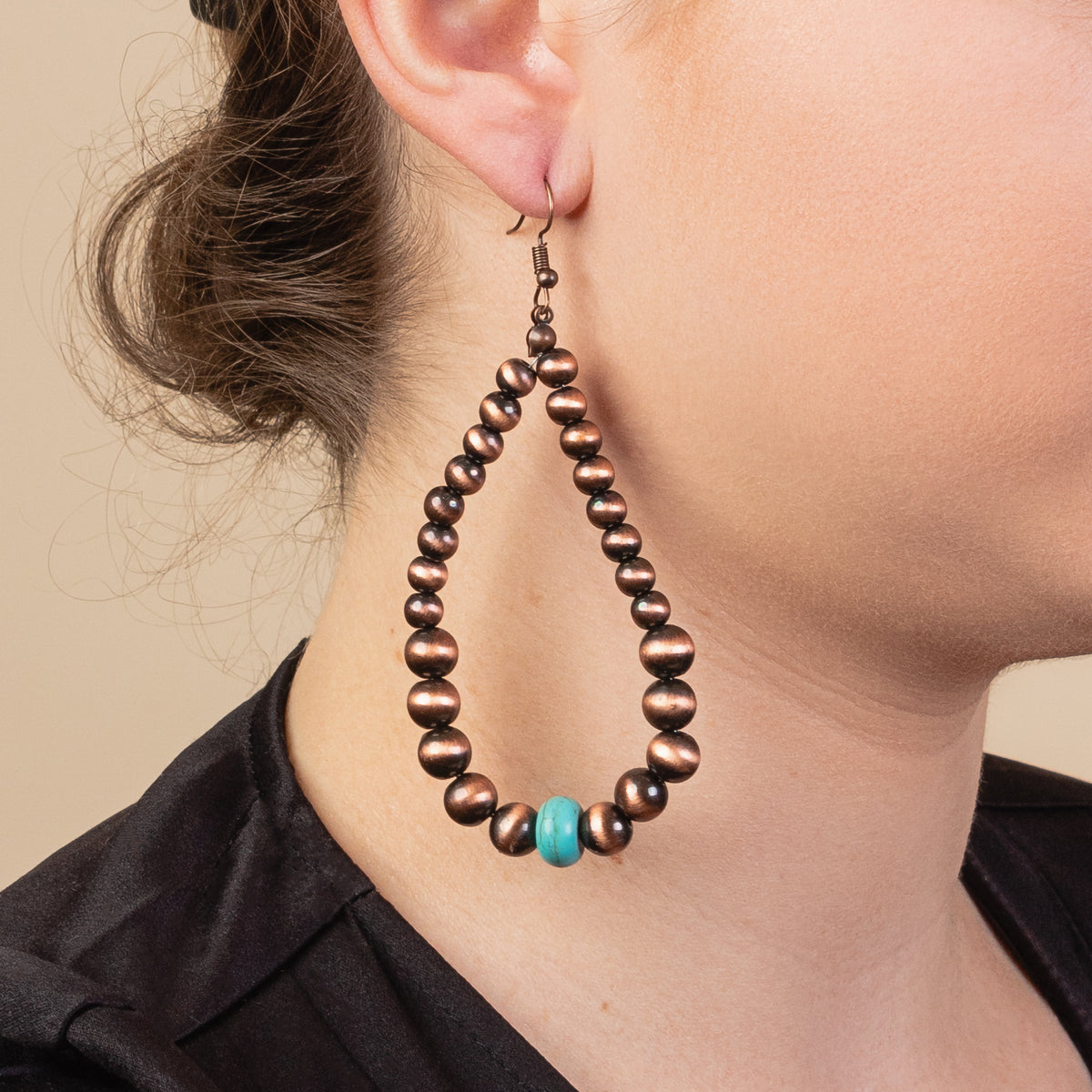 73584 - Western Earrings - Turquoise & Copper