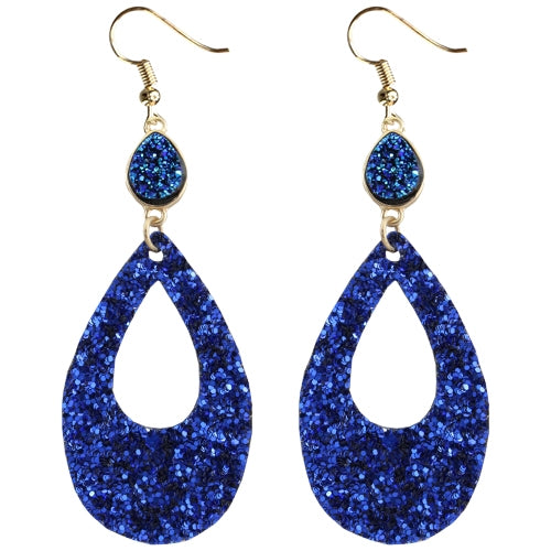 73640 - Druzzy Crystal Earrings - Fashion Jewelry Wholesale