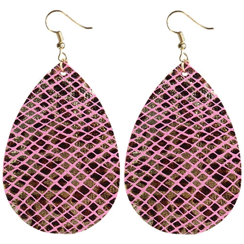 73686 - Snake Skin Earrings - Fuchsia