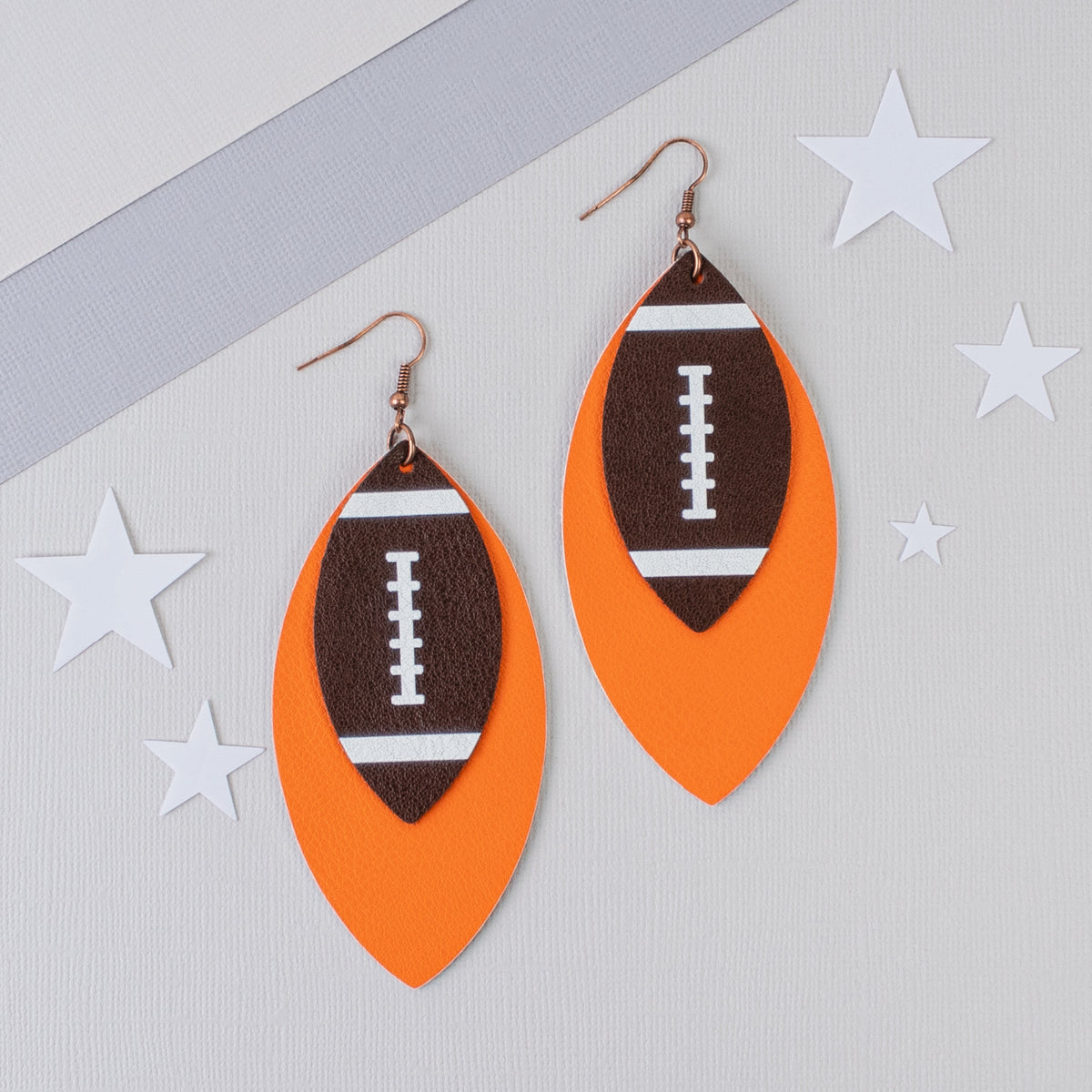 73754 - Football Earrings - Orange