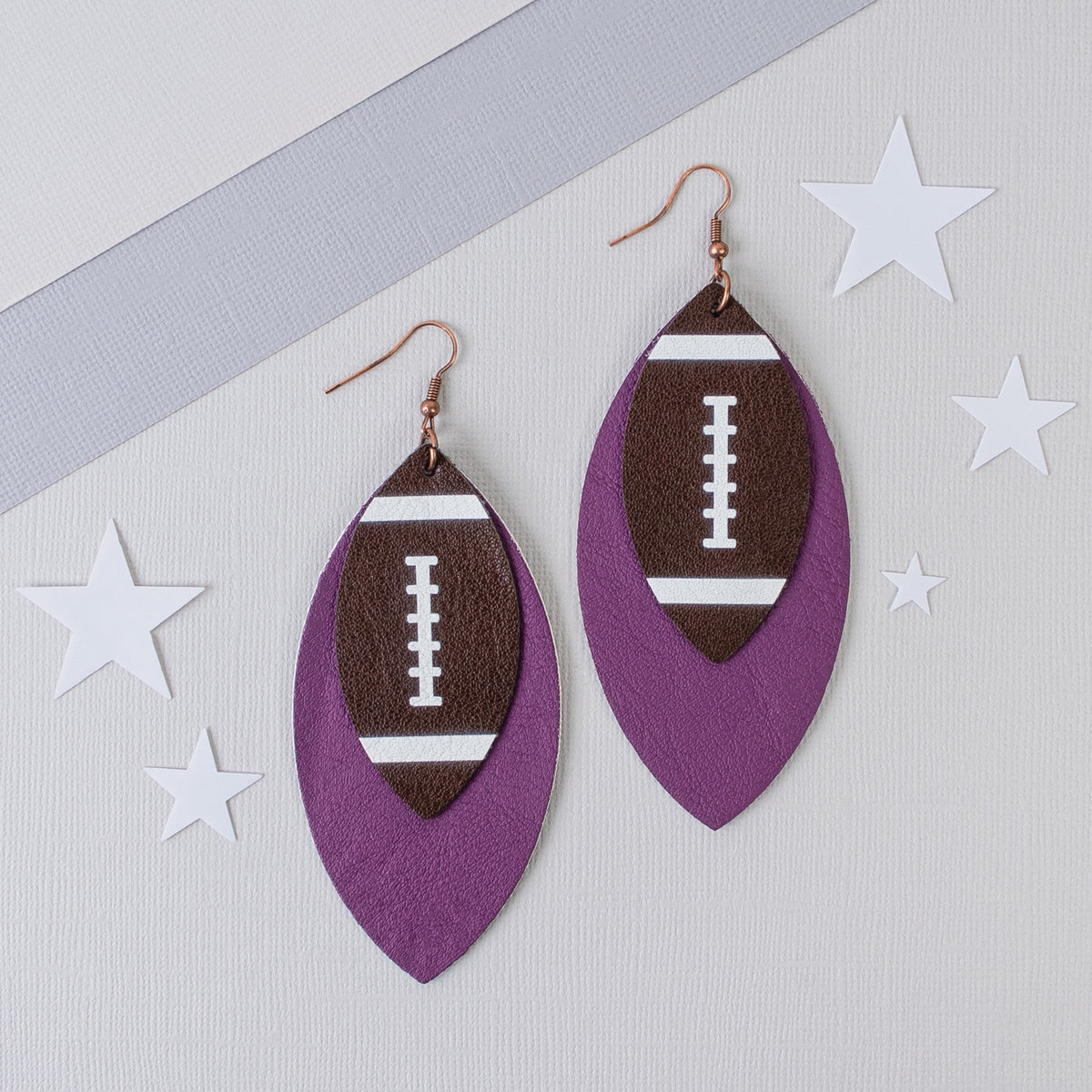 73754 - Football Earrings - Purple