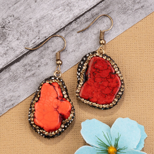 73771 - Turquoise Earrings - Fashion Jewelry Wholesale