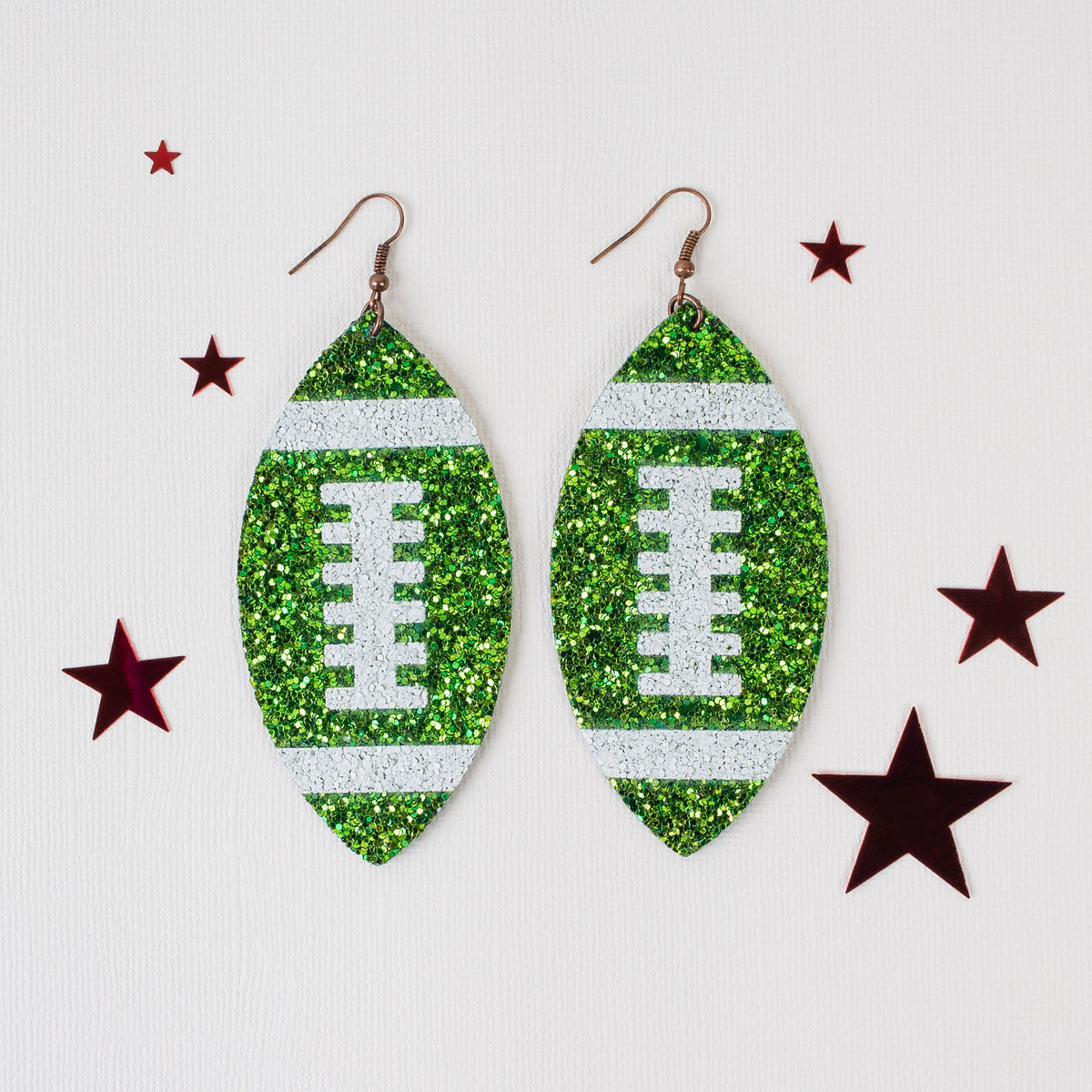 73874 - Football Earrings - Green