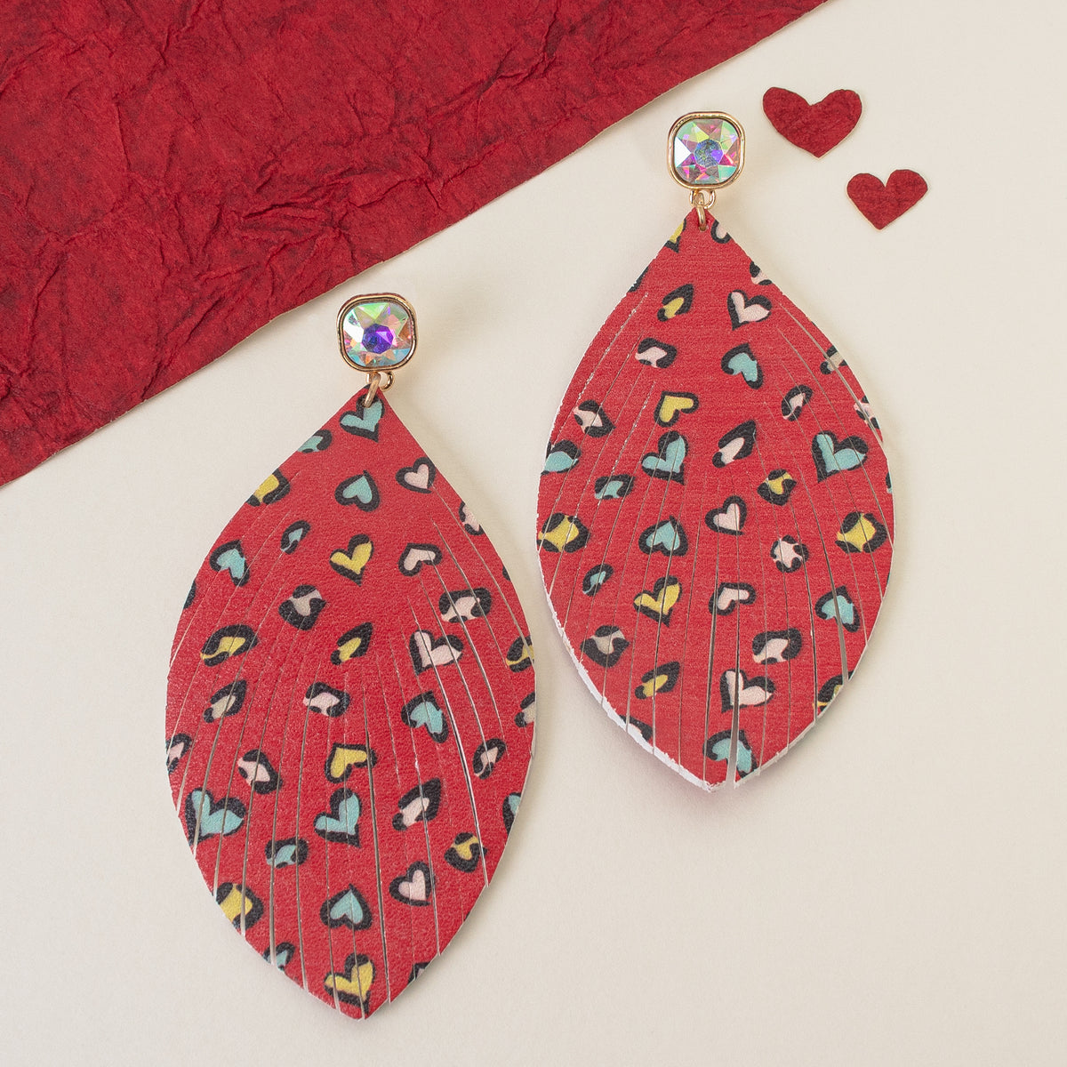 73906 - Leopard Earrings - Red