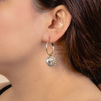 Load image into Gallery viewer, 73915 - Glass Crystal Hoop Earrings - White
