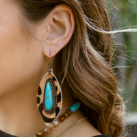 Load image into Gallery viewer, 73987 - Animal Print Turquoise Earrings - Turquoise Leopard
