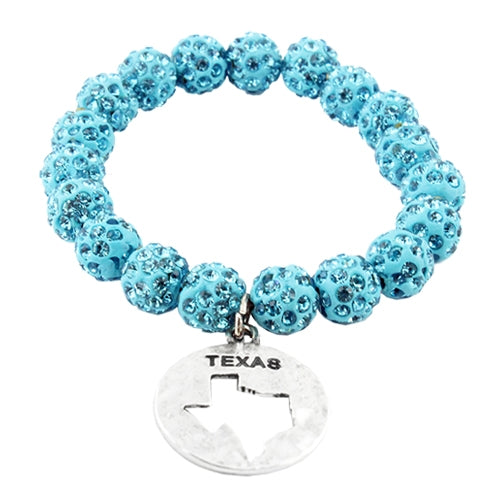 Crystal Stretch Bracelet with Texas State Shape - Fashion Jewelry Wholesale