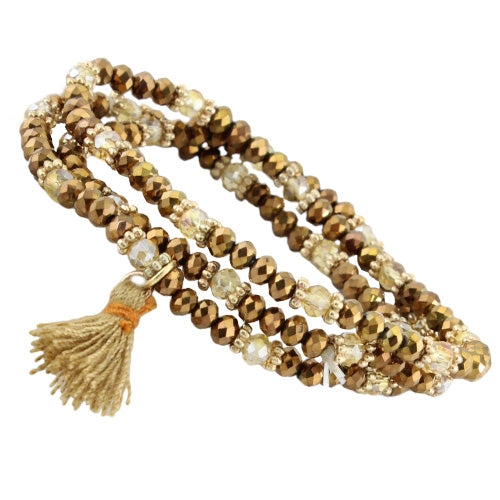 74522 - Crystal Tassel Bracelet - Bronze