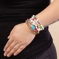 Load image into Gallery viewer, 74725 - Leopard and Beaded Bracelet - Multi
