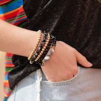 Load image into Gallery viewer, 74735 - Stacked Druzy Bracelet - Black
