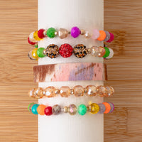Load image into Gallery viewer, 74744 - Animal Print Crystal Beaded Stacked Bracelets - Multi
