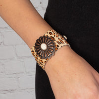 Load image into Gallery viewer, 74750 - Squash Blossom Cuff Bracelet - Ivory
