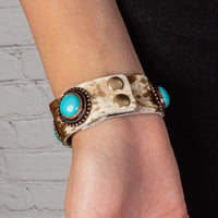 Load image into Gallery viewer, 74753 - Squash Blossom Cuff Bracelet - Turquoise
