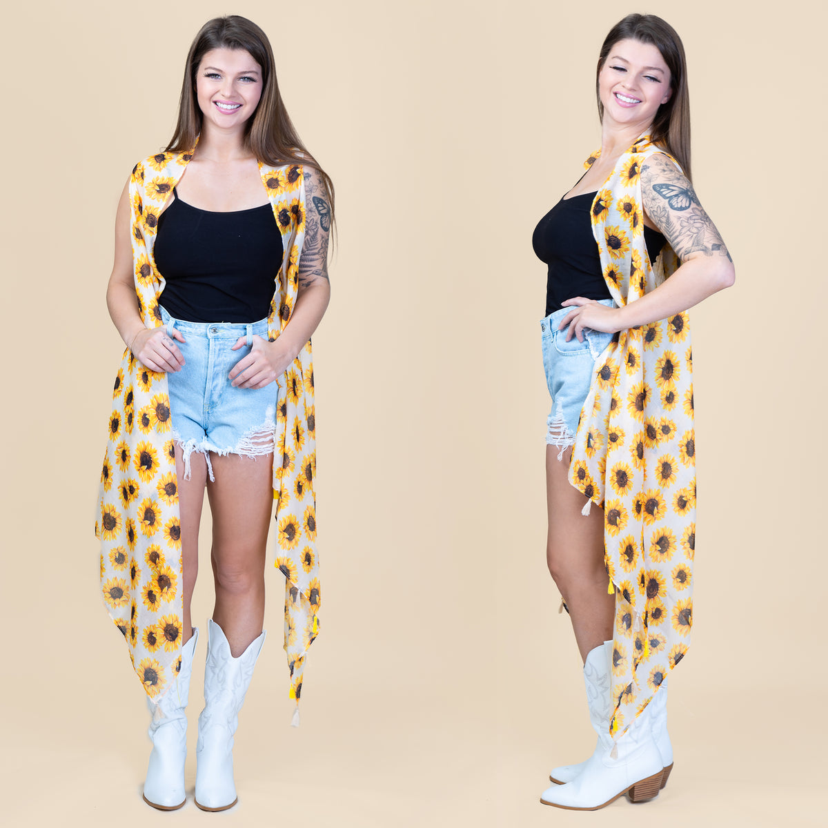 7899 - Sunflower Vest - White