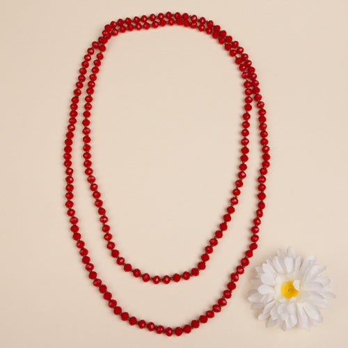 72028-5 - Beaded Necklace - Bright Red