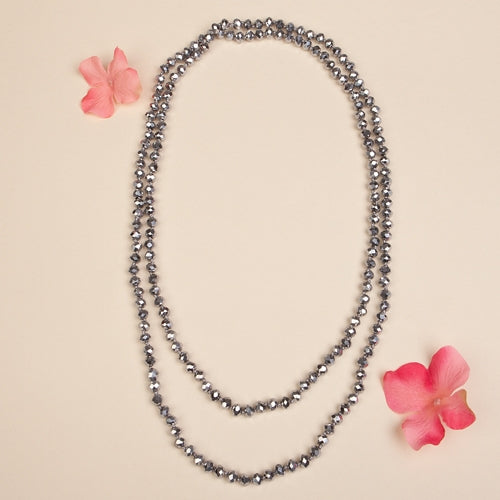 72028 - 11 - Beaded Necklace - Silver