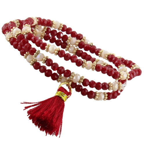 74522 - Crystal Tassel Bracelet - Red