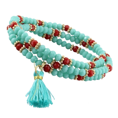 74522 - Crystal Tassel Bracelet - Turquoise Coral