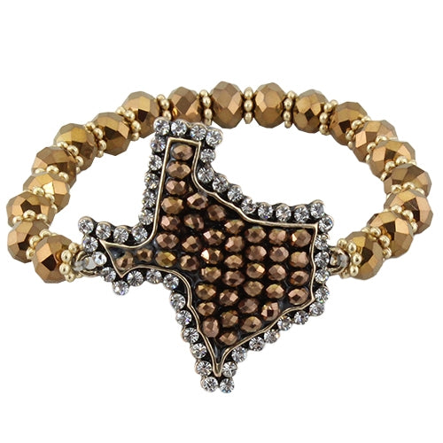 74517 - Crystal Texas Bracelet - Gold - Fashion Jewelry Wholesale