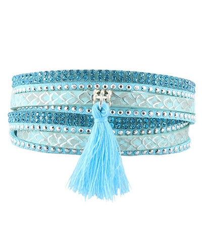 4107 - Tassel Layered Bracelet - Turquoise
