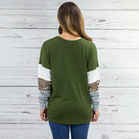 Load image into Gallery viewer, 90400 - Leopard Sleeve Spirit Jersey Top
