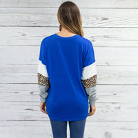 Load image into Gallery viewer, 90400 - Leopard Sleeve Spirit Jersey Top
