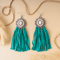 Load image into Gallery viewer, 93010 - Squash Blossom Tassel Earrings - Turquoise
