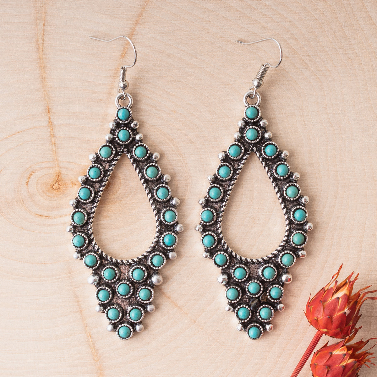 93065 - Western Earrings - Turquoise and Silver