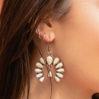 Load image into Gallery viewer, 93076 - Squash Blossom Earrings - Ivory &amp; Copper
