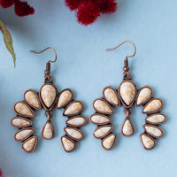 Load image into Gallery viewer, 93076 - Squash Blossom Earrings - Ivory &amp; Copper
