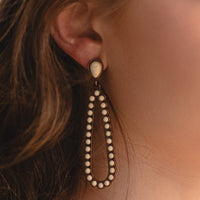 Load image into Gallery viewer, 93102 - Turquoise Teardrop Earrings - Ivory &amp; Copper
