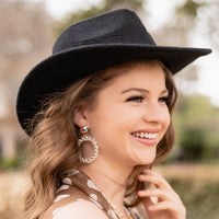 Load image into Gallery viewer, 93124 - Beaded Hoop Earrings - White
