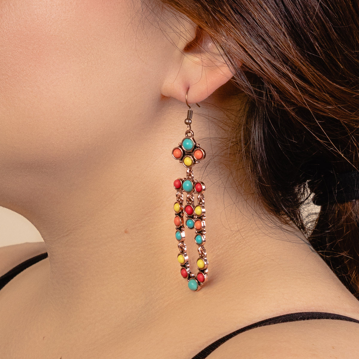 93137 - Turquoise Drop Earrings - Multi